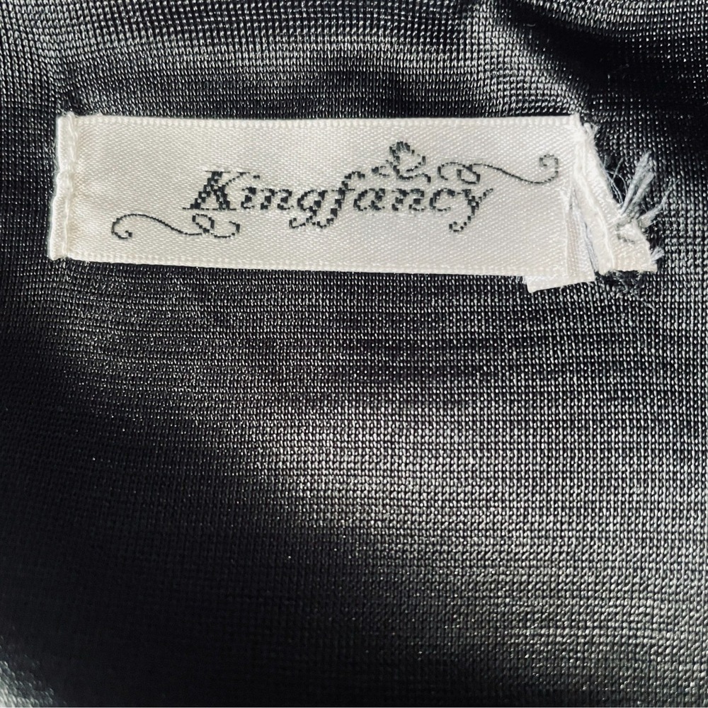 Kingfancy Black Fit And Flare Dress‎ With Pockets Short Sleeve Belted NWOT - Picture 3 of 10
